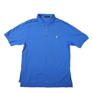 Polo Ralph Lauren Bright Blue Short Sleeve‎ Polo Shirt Men's size XLT Preppy